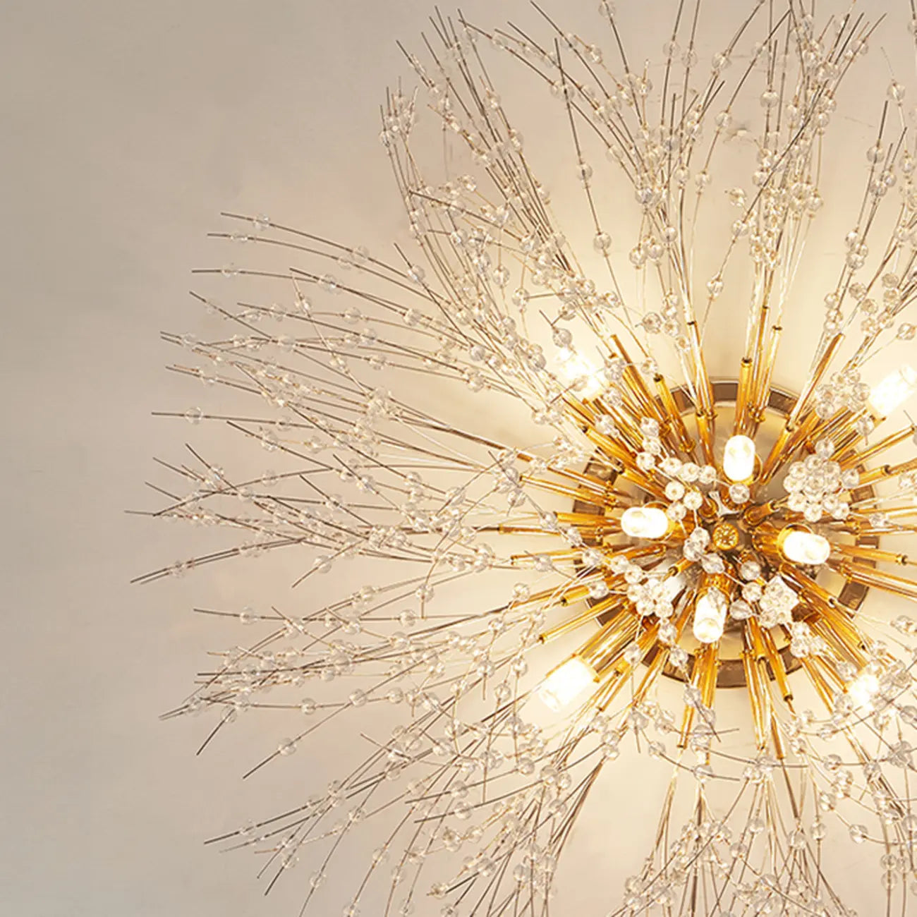 Lustre en cristal de luxe en forme d'étoile, longueur flexible