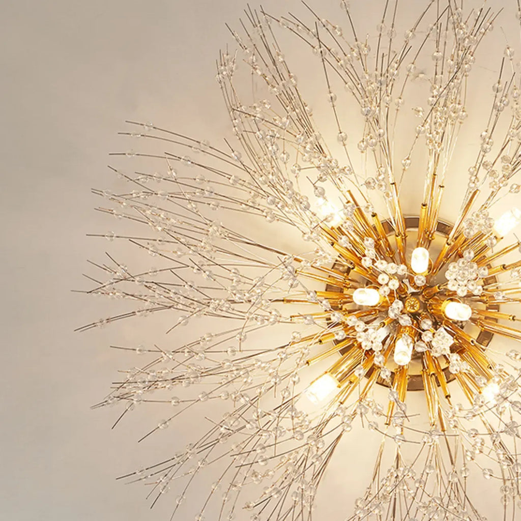 Lustre en cristal de luxe en forme d'étoile, longueur flexible