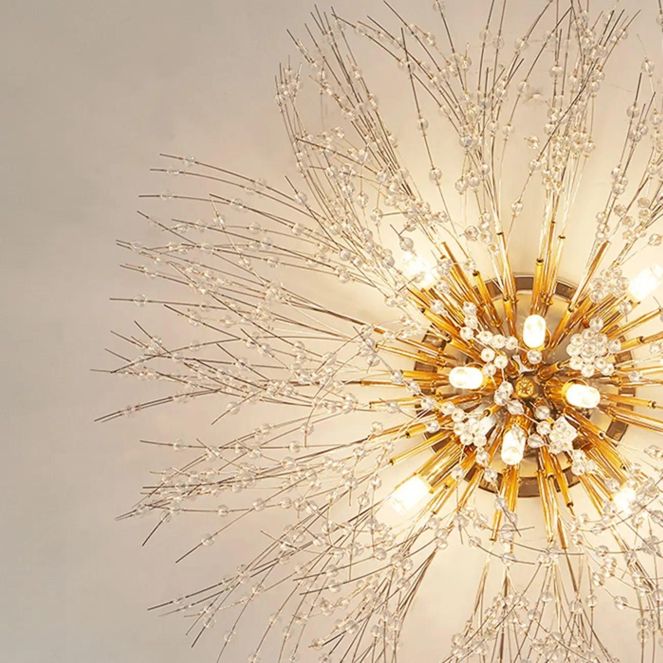 Lustre en cristal de luxe en forme d'étoile, longueur flexible