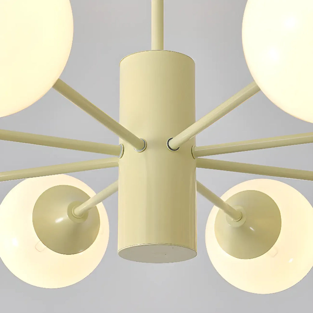 Lampadario moderno a 8 luci con globo in vetro e design regolabile