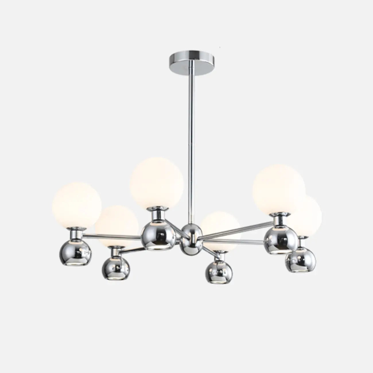 Lustre globe blanc de style moderne avec structure en métal