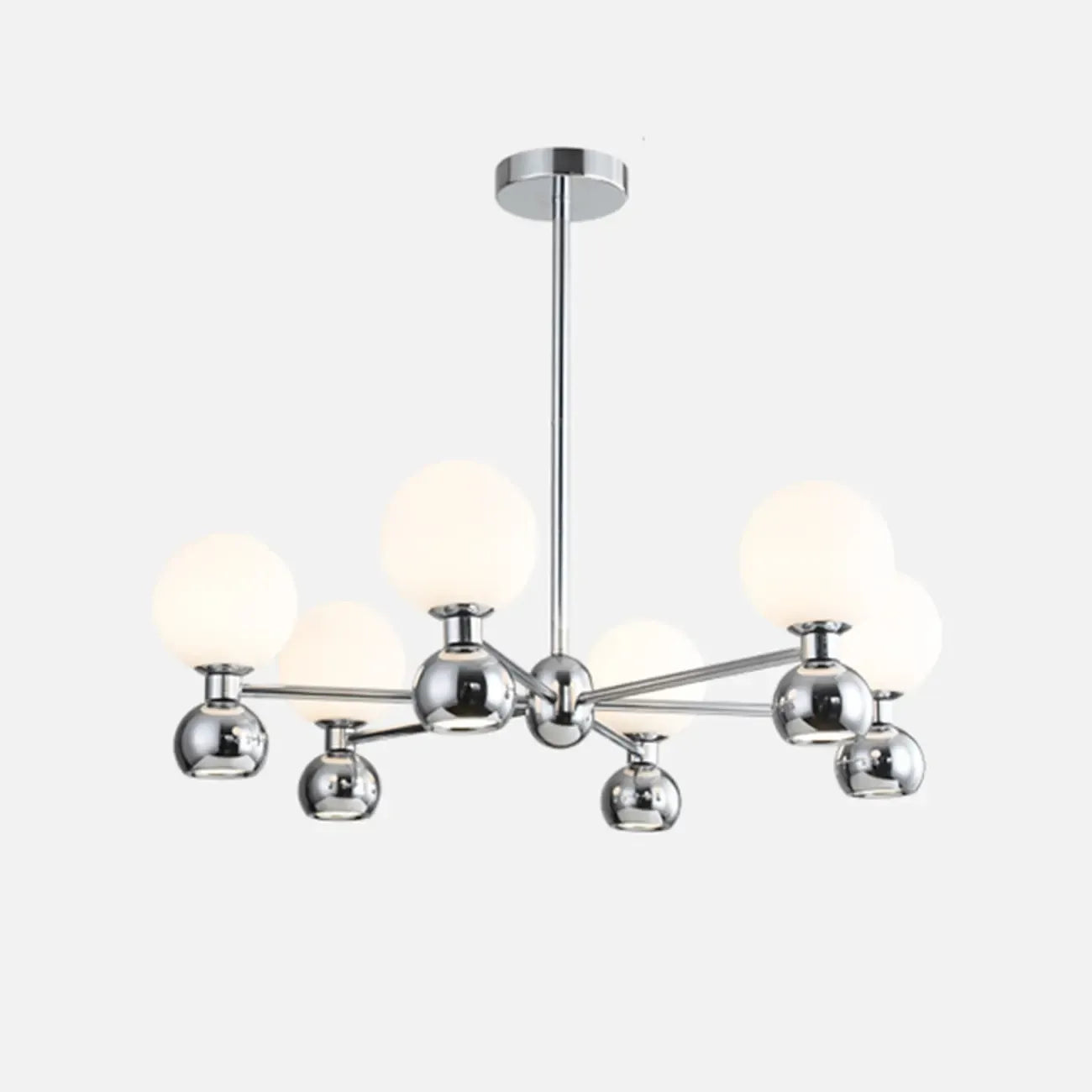 Lustre globe blanc de style moderne avec structure en métal