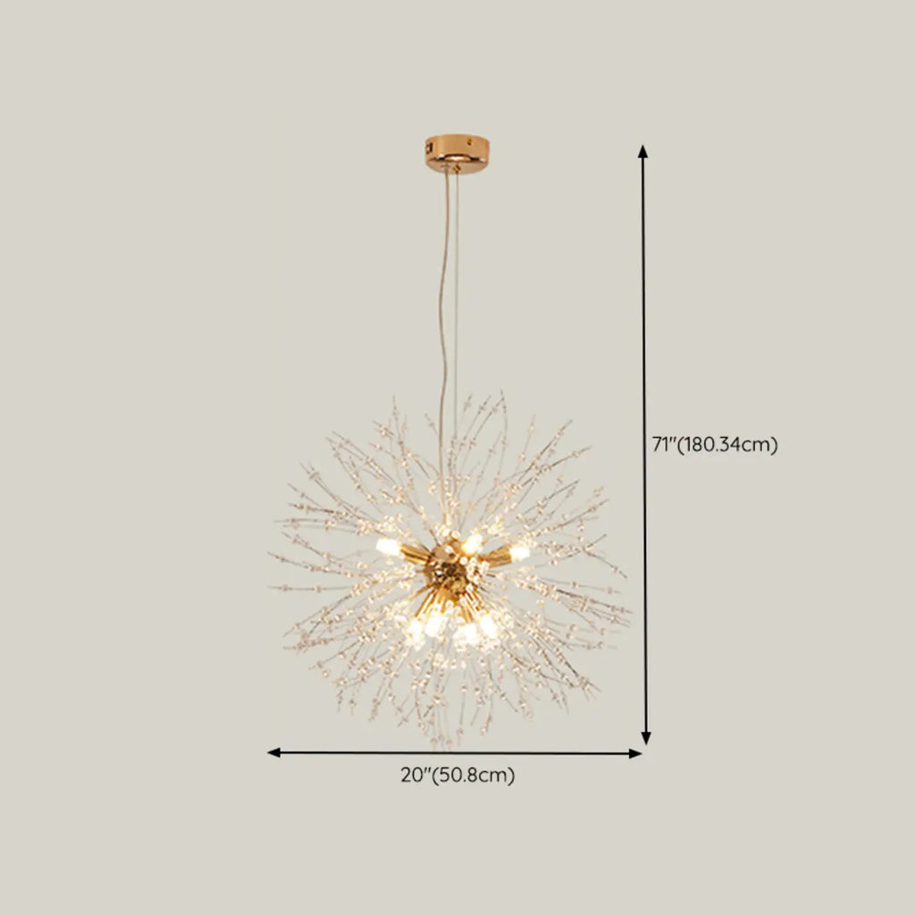 Lustre en cristal de luxe en forme d'étoile, longueur flexible