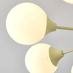 Lampadario moderno a 8 luci con globo in vetro e design regolabile