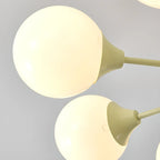 Lampadario moderno a 8 luci con globo in vetro e design regolabile