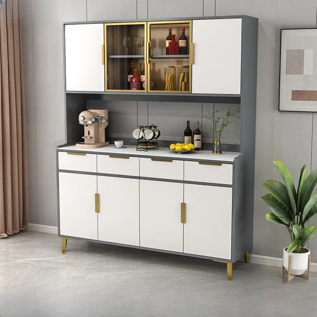 Buffet de salle à manger en bois gris avec tiroir