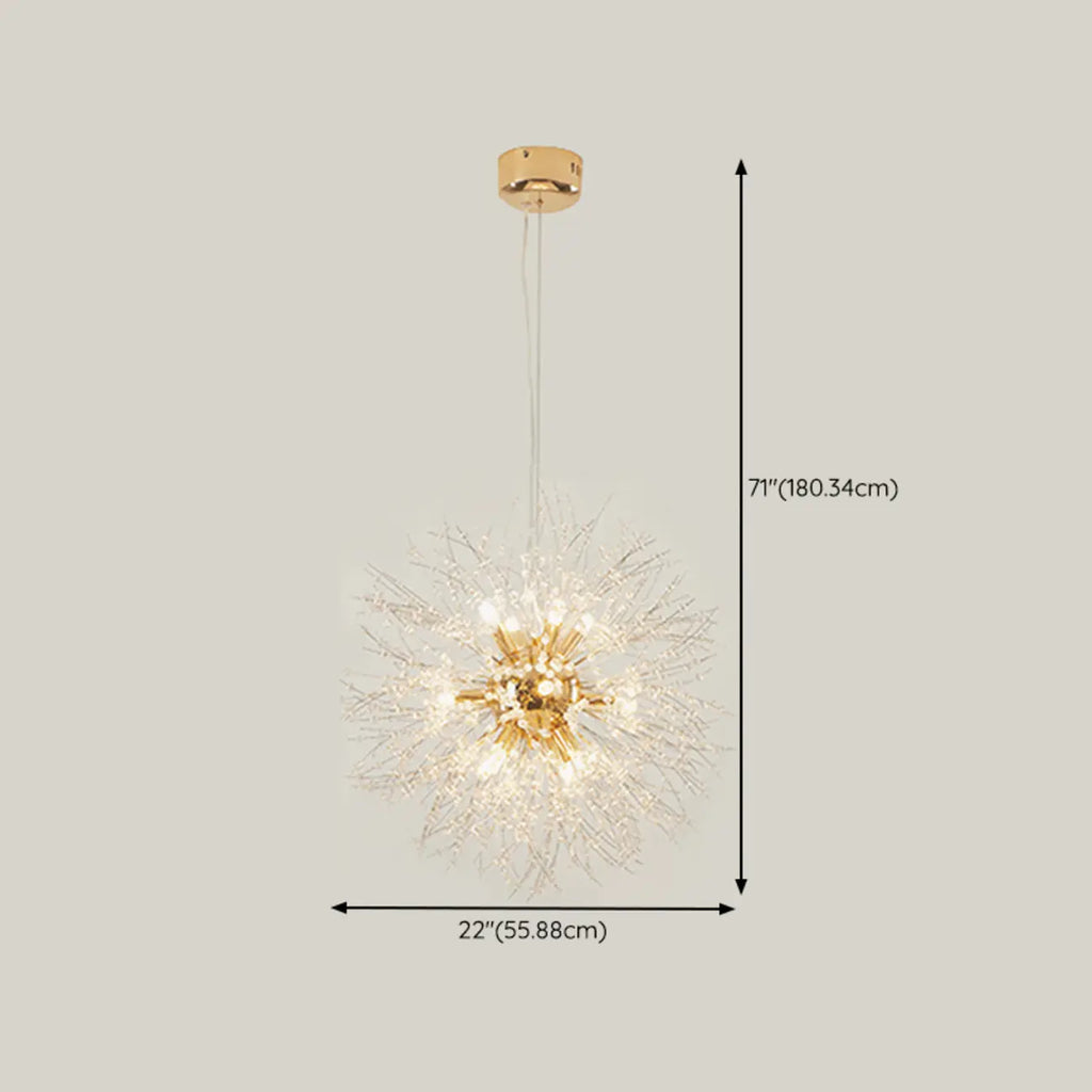 Lustre en cristal de luxe en forme d'étoile, longueur flexible