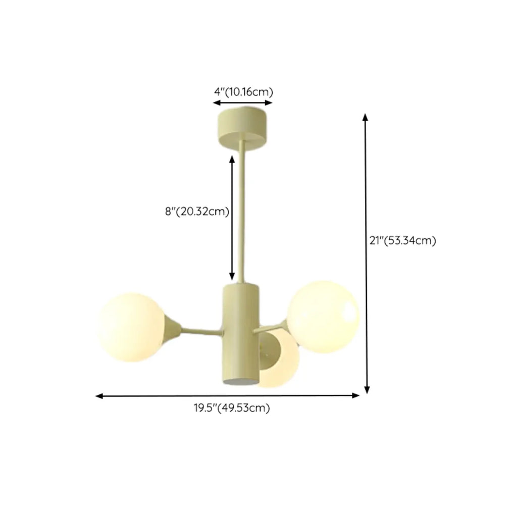 Lampadario moderno a 8 luci con globo in vetro e design regolabile