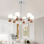 Lustre globe blanc de style moderne avec structure en métal