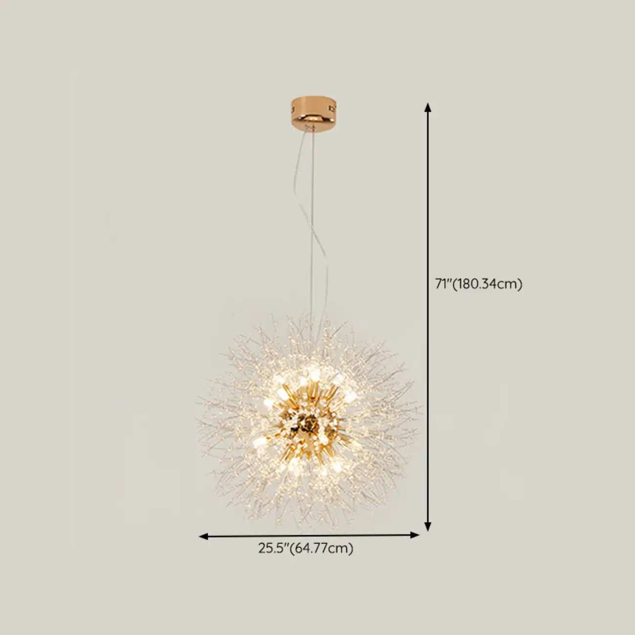 Lustre en cristal de luxe en forme d'étoile, longueur flexible