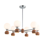Lustre globe blanc de style moderne avec structure en métal
