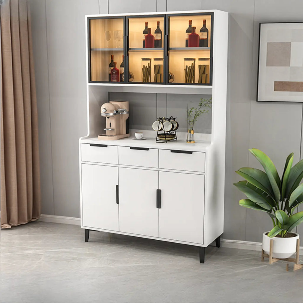 Buffet de salle à manger en bois gris avec tiroir