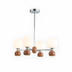 Lustre globe blanc de style moderne avec structure en métal
