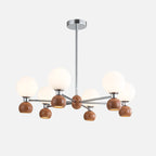 Lustre globe blanc de style moderne avec structure en métal