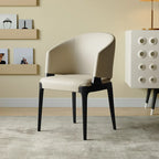 Chaise de salle à manger contemporaine en similicuir avec accoudoirs inclinés