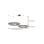 Lustre moderne rond en métal à LED, hauteur réglable