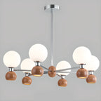 Lustre globe blanc de style moderne avec structure en métal