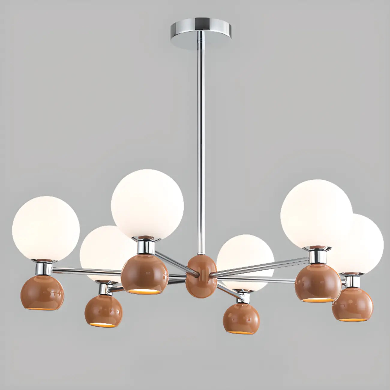 Lustre globe blanc de style moderne avec structure en métal