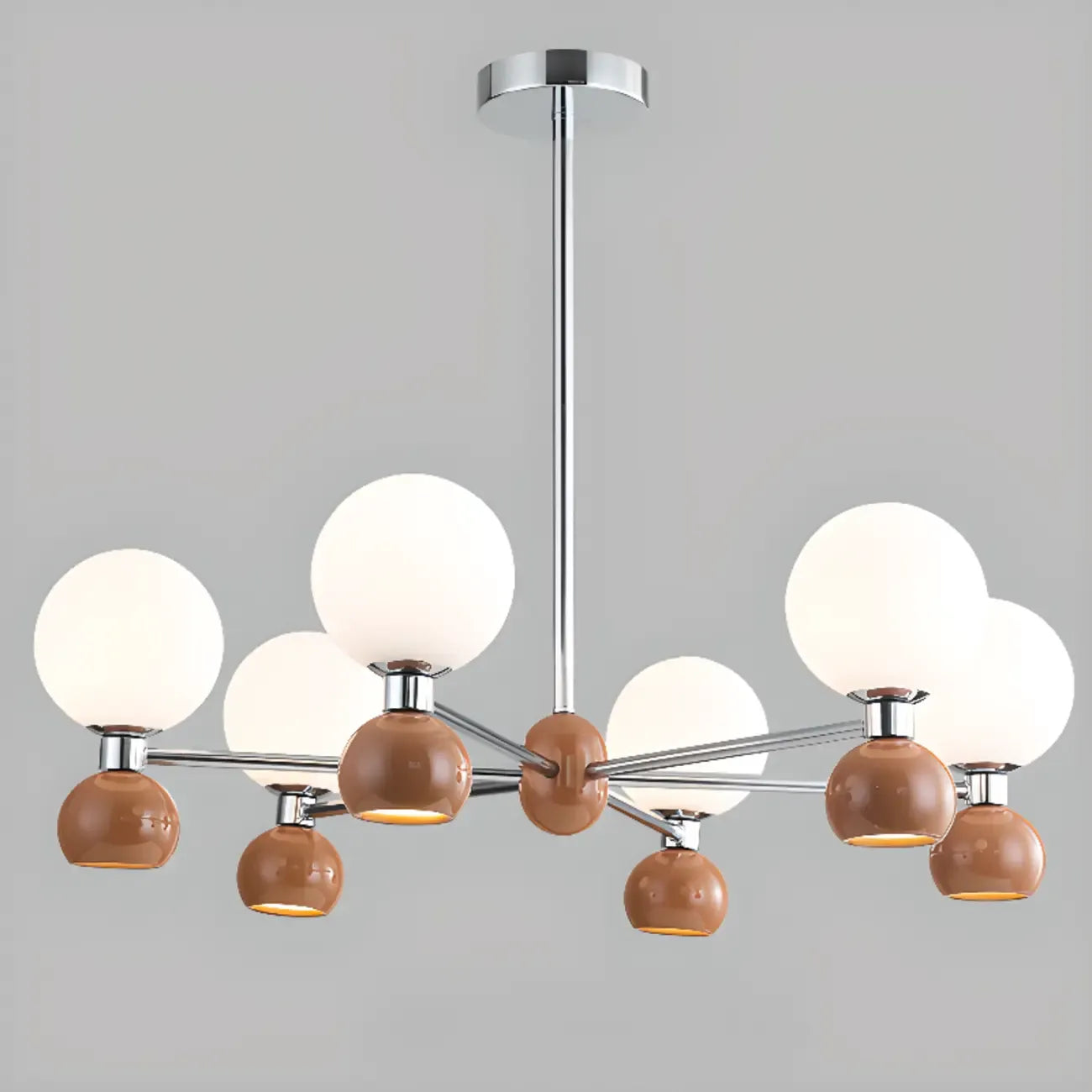 Lustre globe blanc de style moderne avec structure en métal