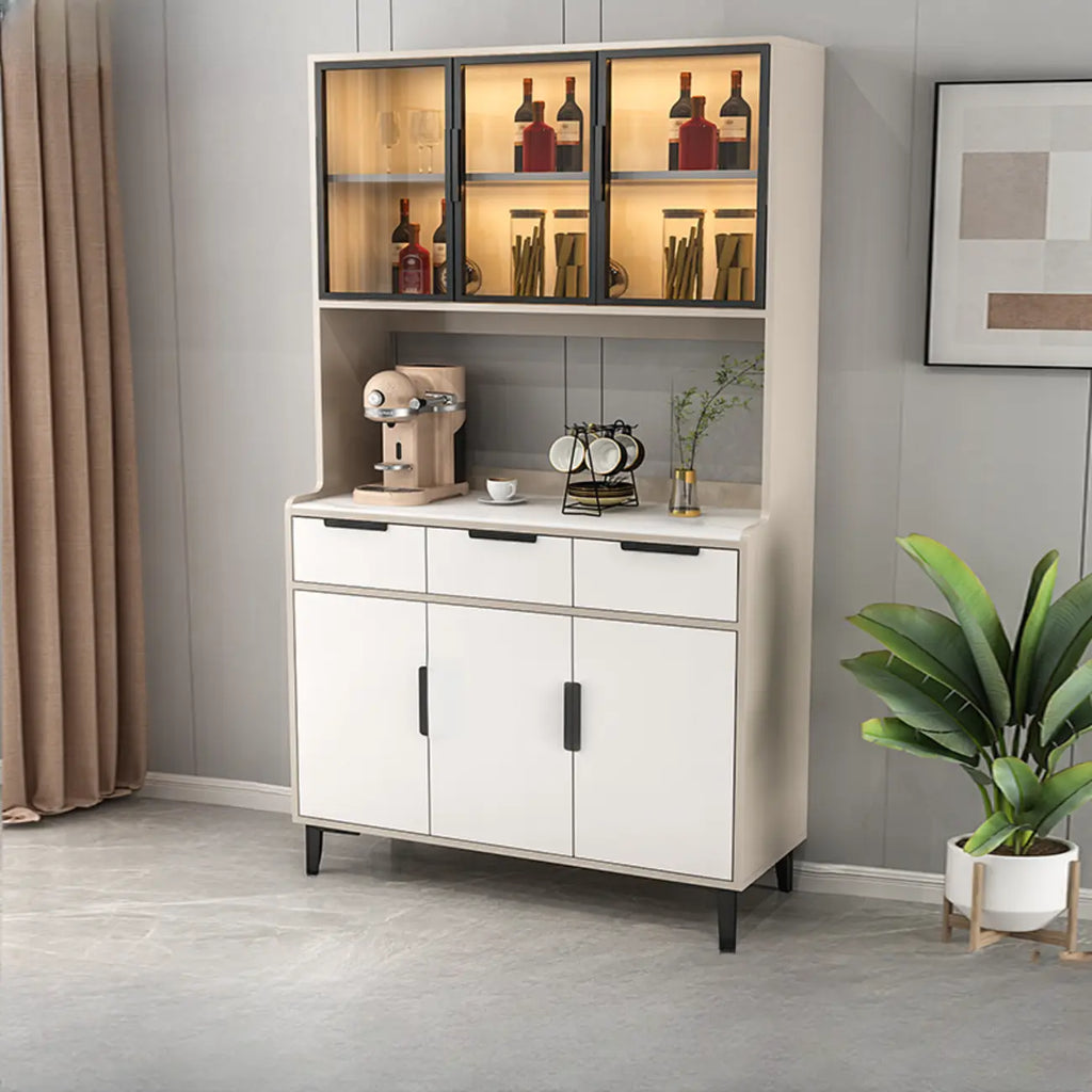 Buffet de salle à manger en bois gris avec tiroir