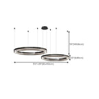 Lustre moderne rond en métal à LED, hauteur réglable