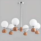 Lustre globe blanc de style moderne avec structure en métal