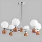 Lustre globe blanc de style moderne avec structure en métal