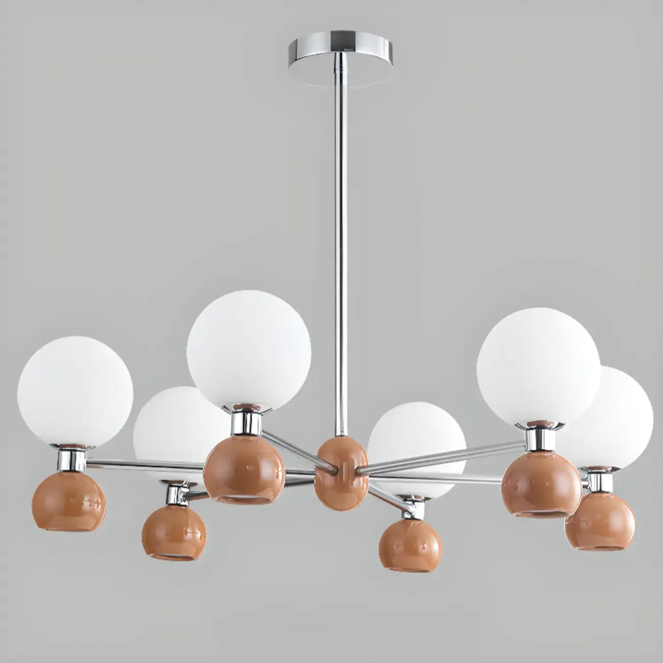 Lustre globe blanc de style moderne avec structure en métal