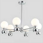 Lustre globe blanc de style moderne avec structure en métal