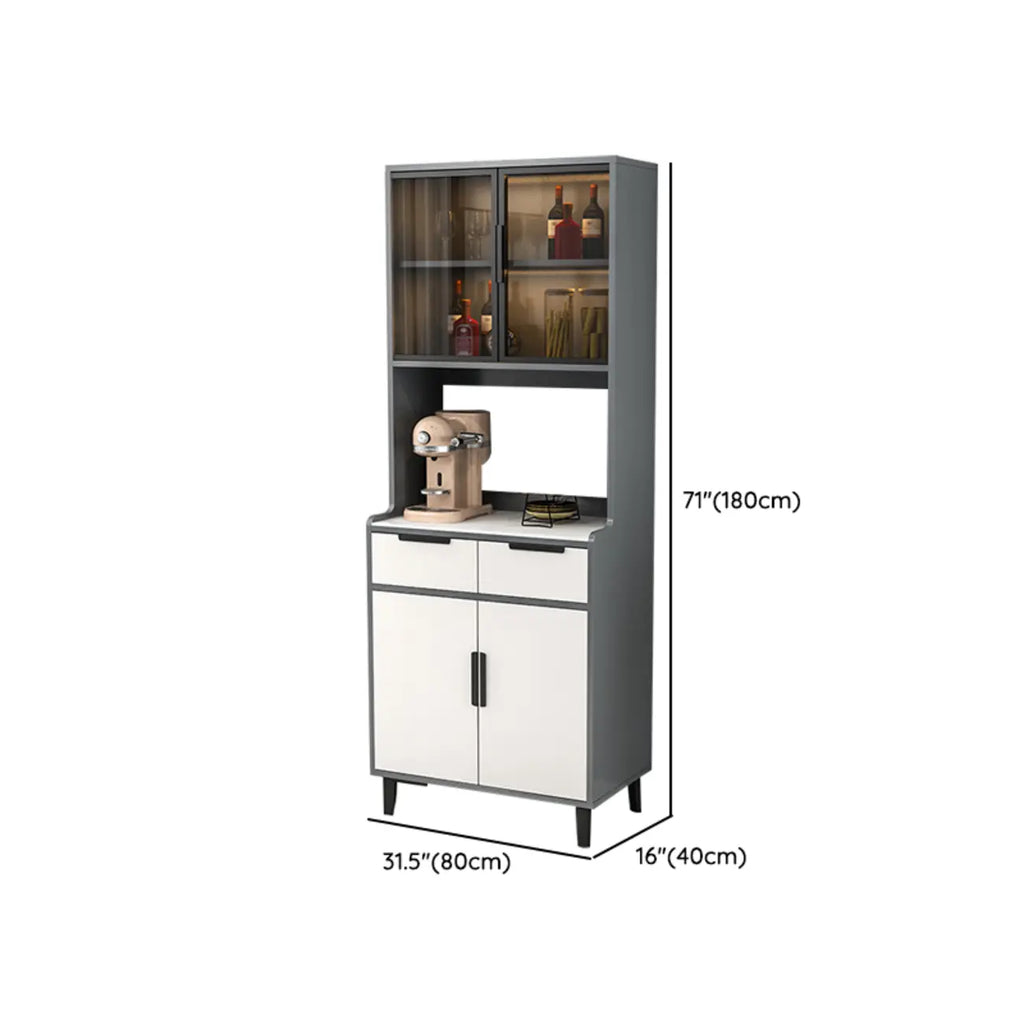 Buffet de salle à manger en bois gris avec tiroir