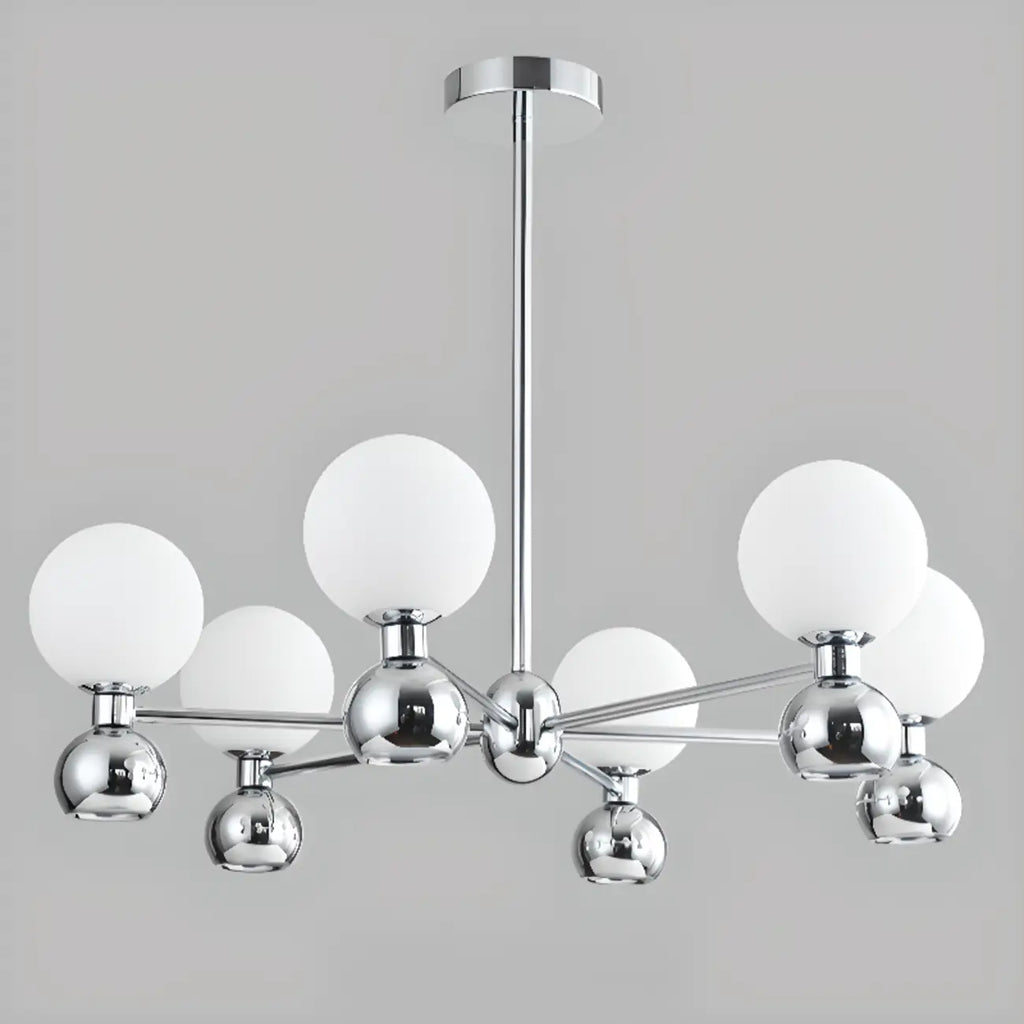 Lustre globe blanc de style moderne avec structure en métal