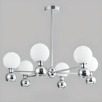 Lustre globe blanc de style moderne avec structure en métal