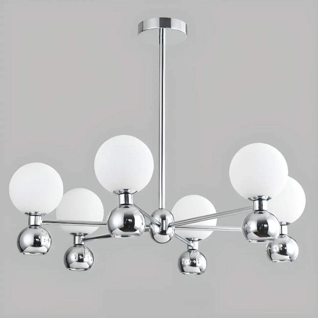 Lustre globe blanc de style moderne avec structure en métal