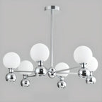 Lustre globe blanc de style moderne avec structure en métal