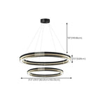 Lustre moderne rond en métal à LED, hauteur réglable