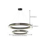 Lustre moderne rond en métal à LED, hauteur réglable