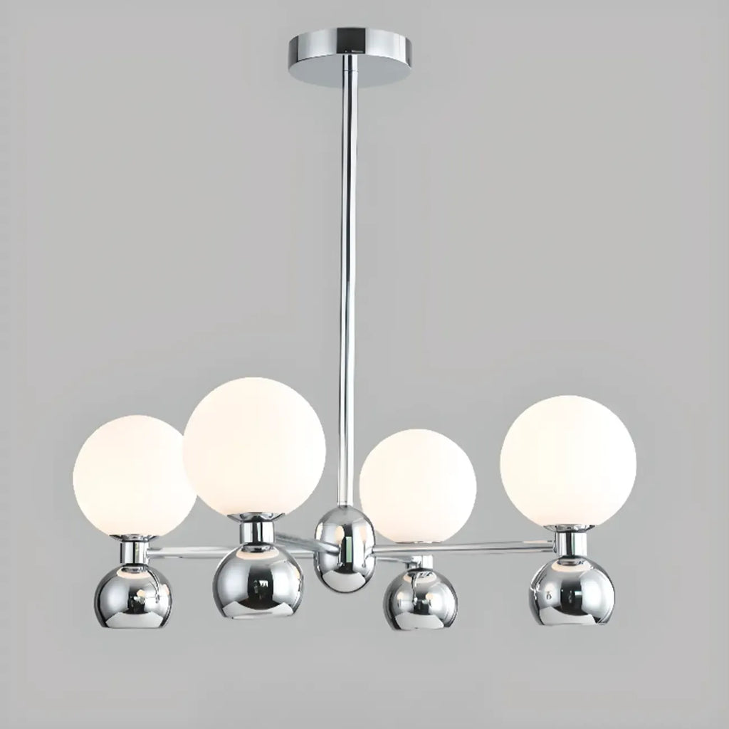 Lustre globe blanc de style moderne avec structure en métal