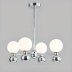 Lustre globe blanc de style moderne avec structure en métal