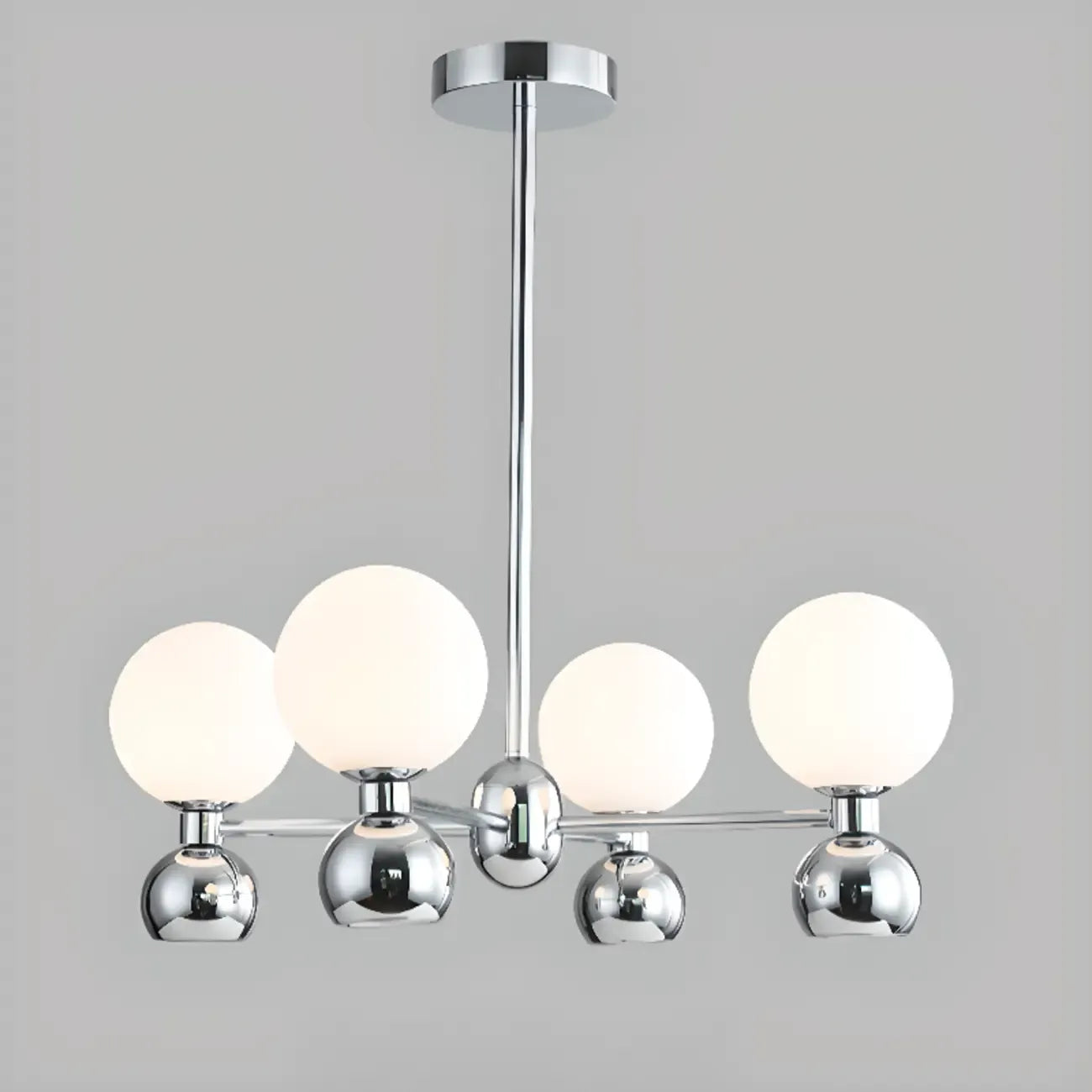 Lustre globe blanc de style moderne avec structure en métal