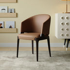Chaise de salle à manger contemporaine en similicuir avec accoudoirs inclinés