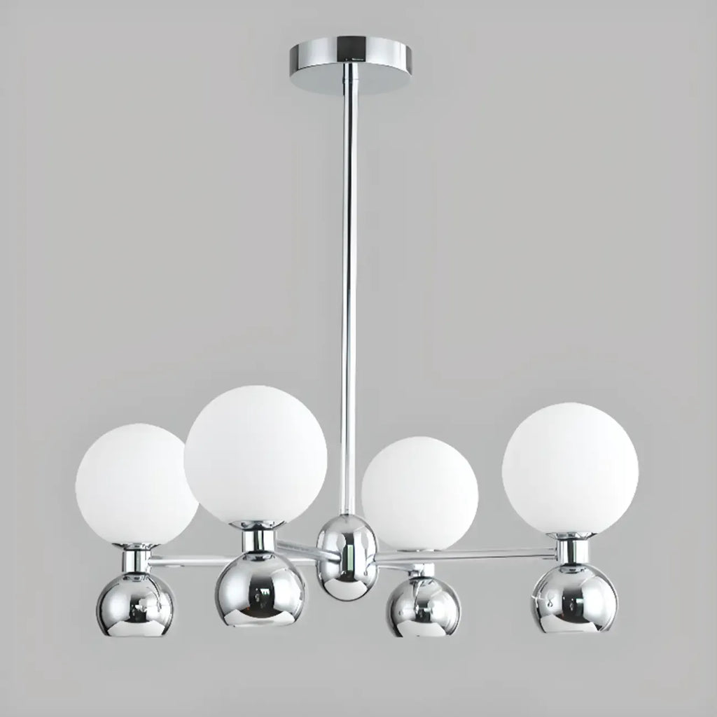 Lustre globe blanc de style moderne avec structure en métal