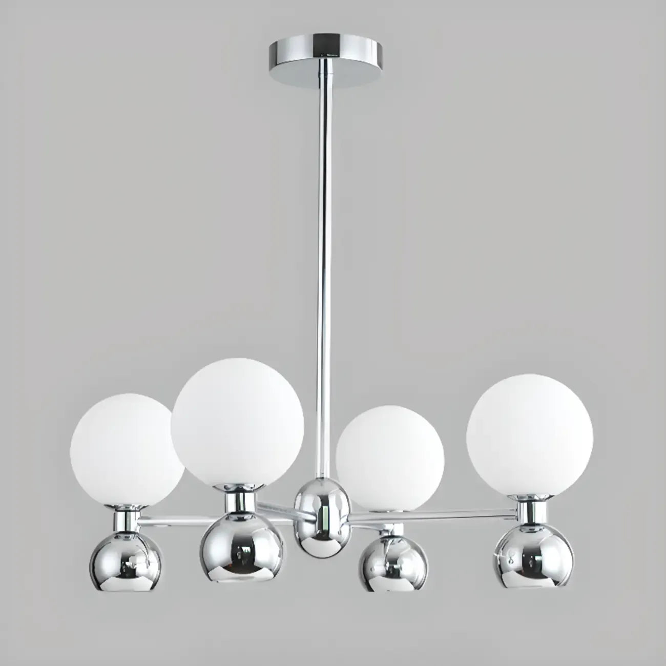 Lustre globe blanc de style moderne avec structure en métal
