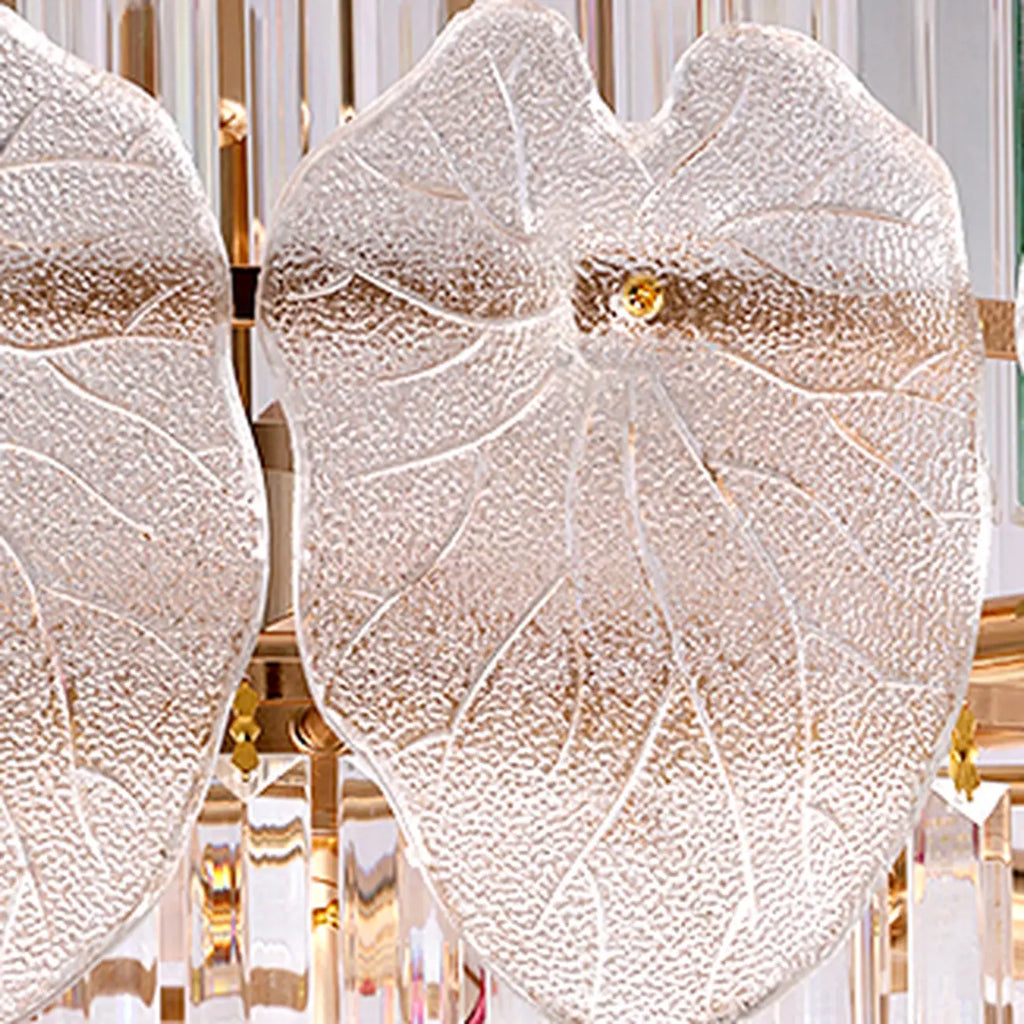Lustre rond en cristal de luxe au design élégant à plusieurs niveaux