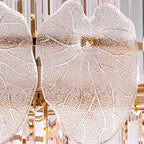 Lustre rond en cristal de luxe au design élégant à plusieurs niveaux