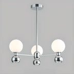 Lustre globe blanc de style moderne avec structure en métal
