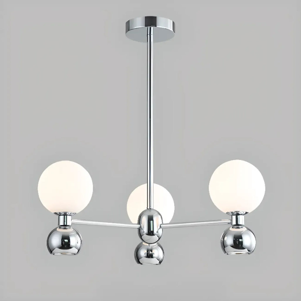 Lustre globe blanc de style moderne avec structure en métal