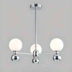 Lustre globe blanc de style moderne avec structure en métal
