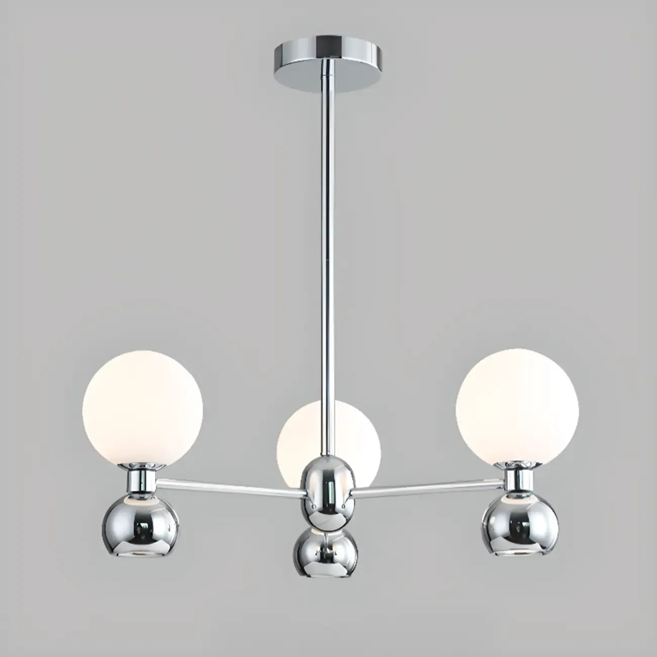 Lustre globe blanc de style moderne avec structure en métal