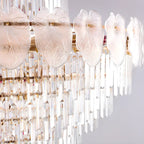 Lustre rond en cristal de luxe au design élégant à plusieurs niveaux