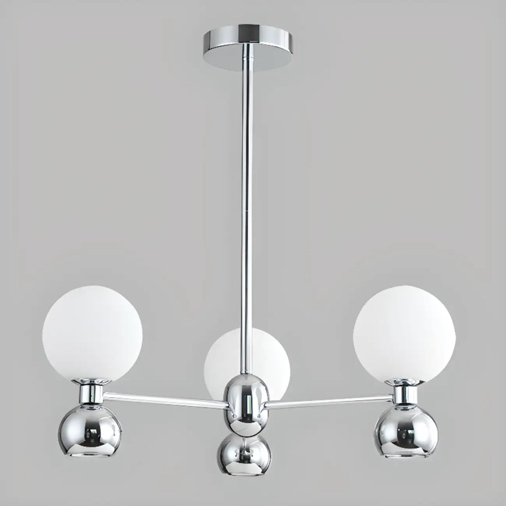 Lustre globe blanc de style moderne avec structure en métal